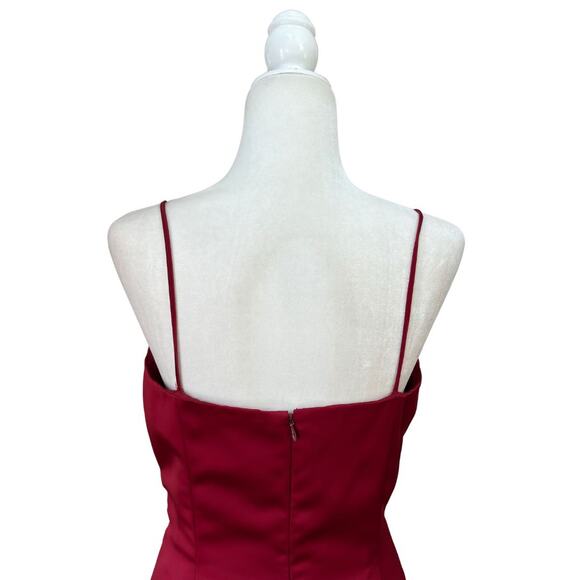 Vintage Watters & Watters Satin Maxi Dress 14 Red - Picture 7 of 10